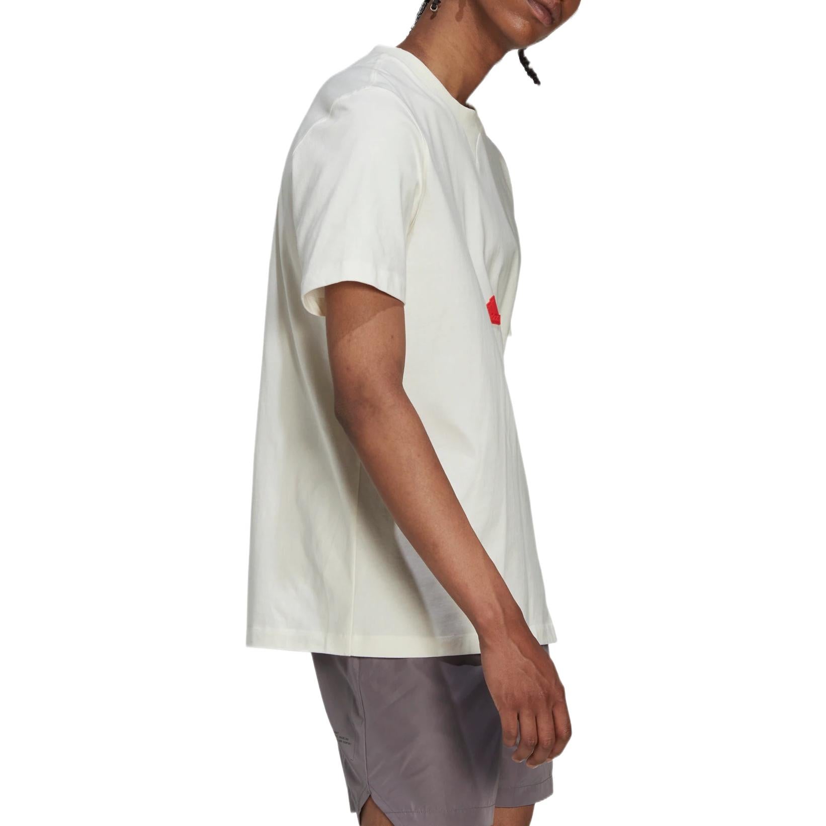 Men's adidas Solid Color Micro Mark Logo Round Neck Pullover Short Sleeve White T-Shirt HG2059