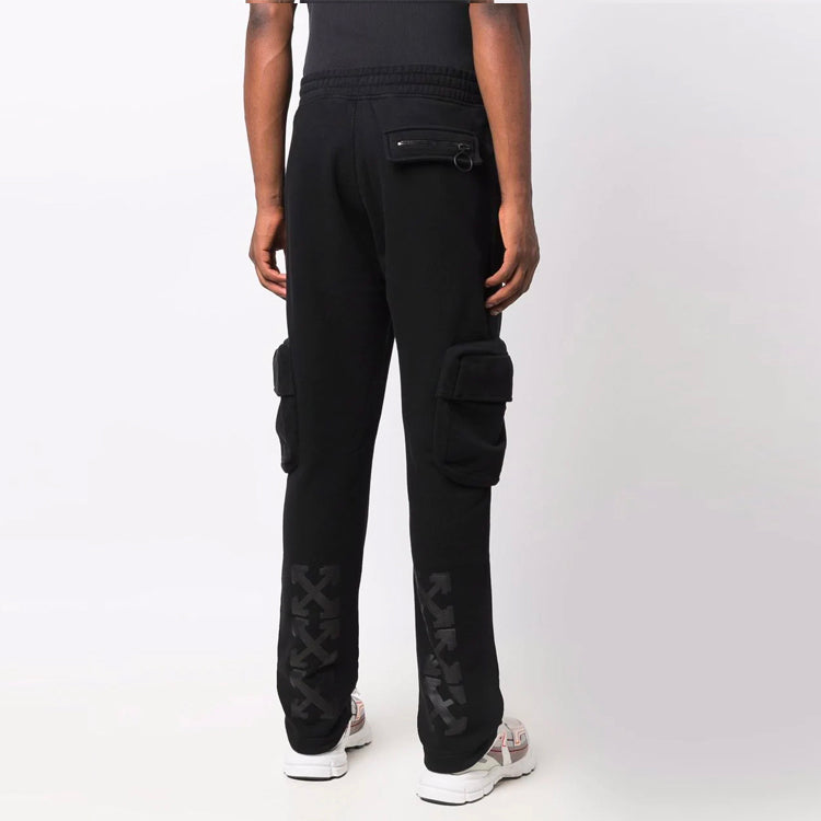 Men's Off-White FW21 Arrow Cargo Casual Pants/Trousers Loose Fit Black OMCH036F21FLE0041010