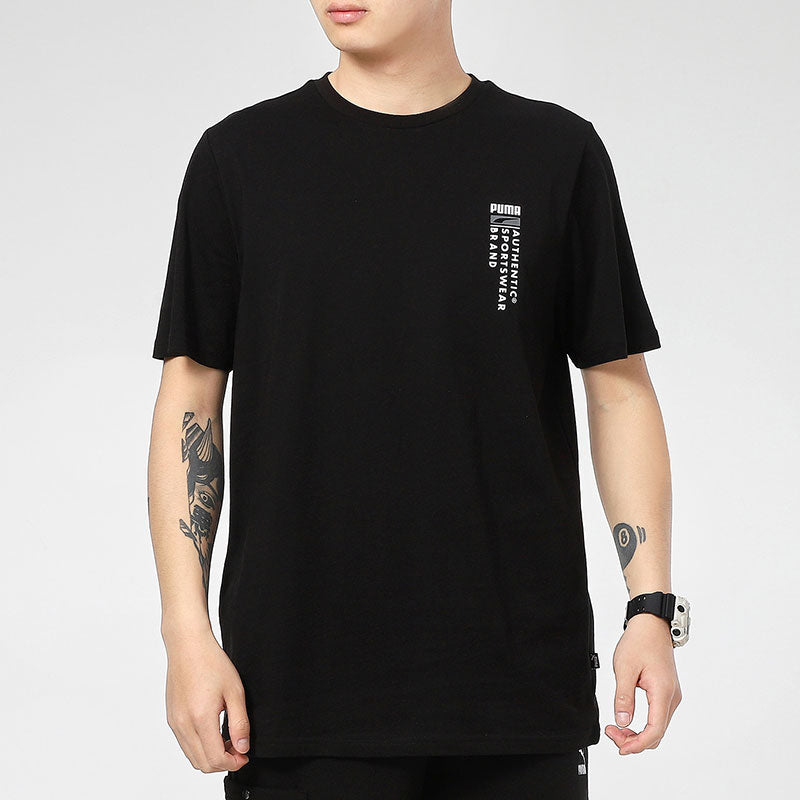 PUMA Casual Graphic T-Shirts 'Black' 855975-01
