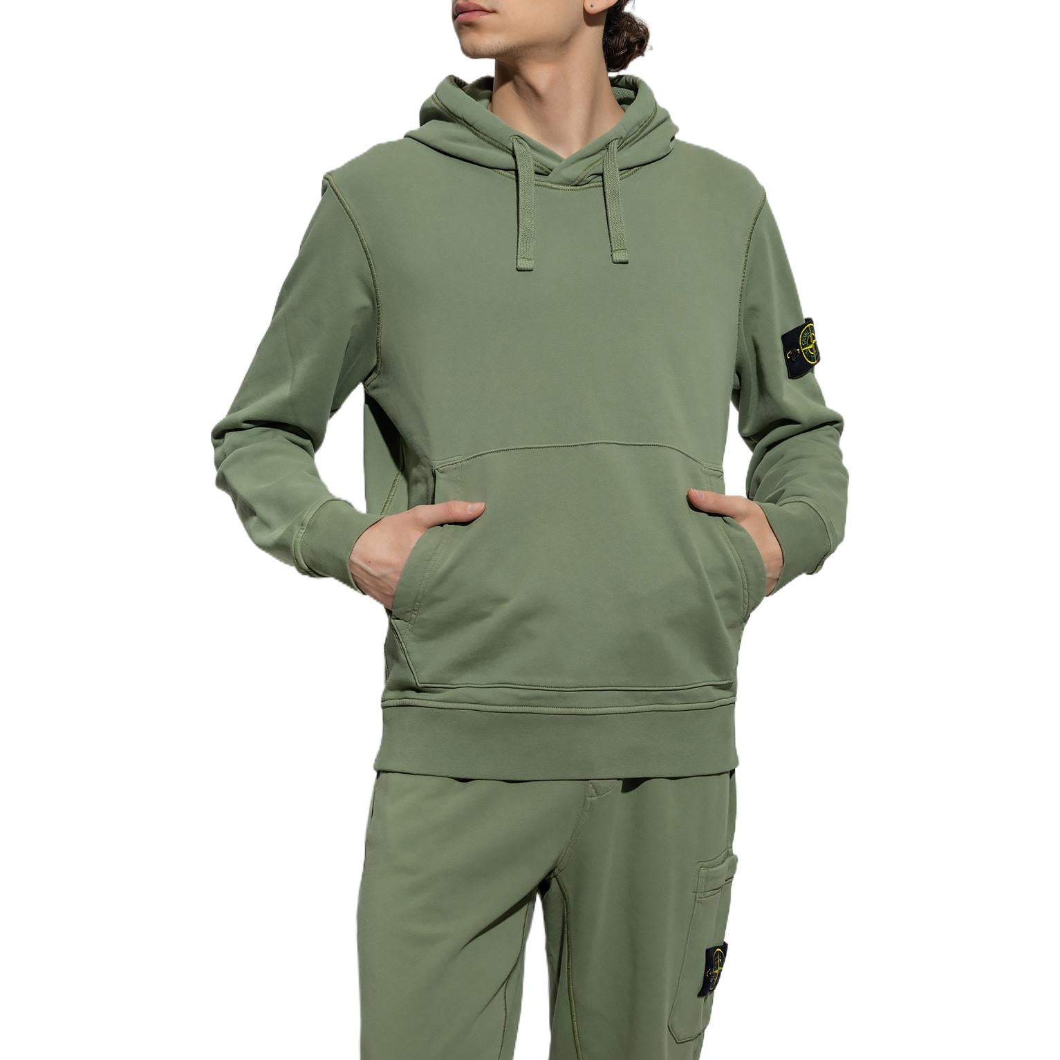STONE ISLAND Compass Motif Detail Hoodie 'Sage' 101564151-V0055