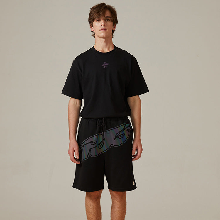 PJs Vigor Surf Laser Logo Pattern Cotton Loose Short Sleeve Couple Style Black 20SSTS1010-P