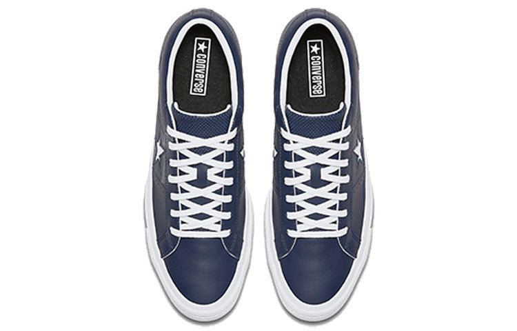 Converse One Star Perforated Leather Low Top Navy 158463C