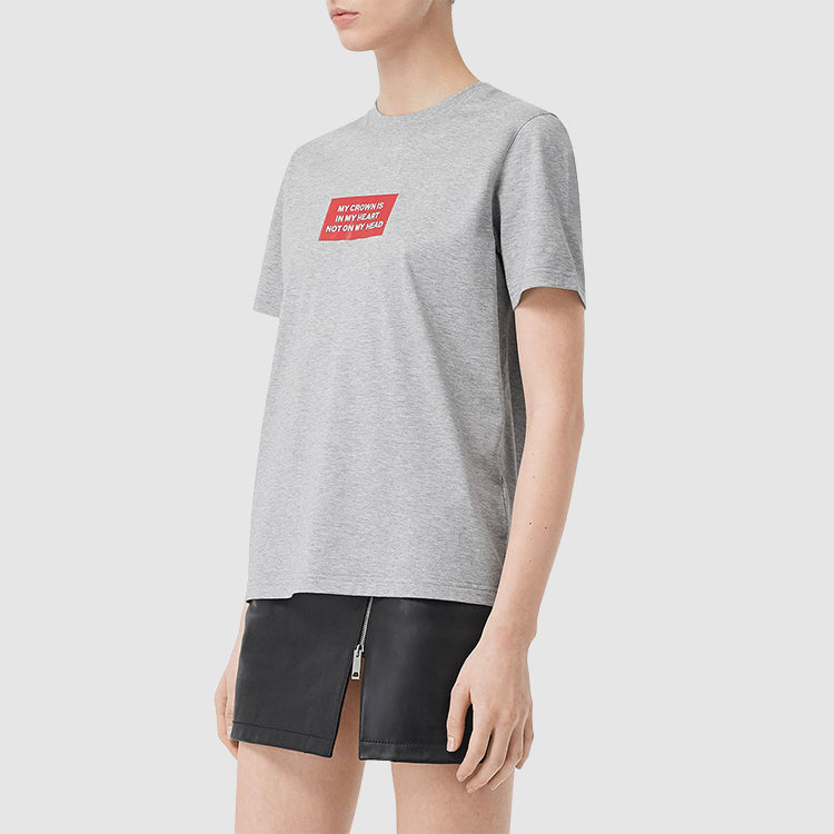Burberry Alphabet Printing Short Sleeve Gray 80172851