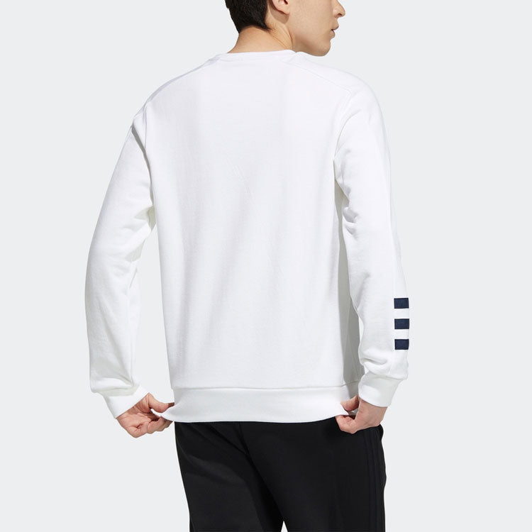 Men's adidas neo Sw Ft Gr Sw Cartoon Pattern Printing Sports Pullover White HA1486