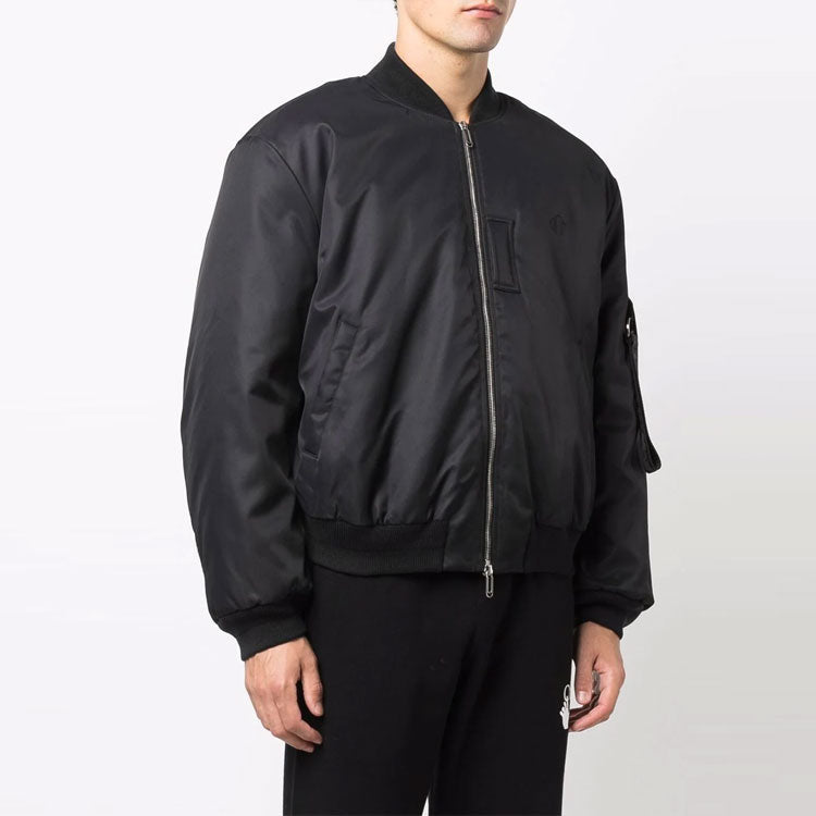 Off-White Solid Color Jacket Loose Fit Black OMEH038F21FAB0011000