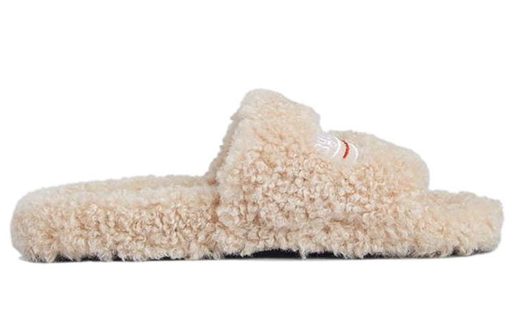 (WMNS) Balenciaga Furry Slides 'Beige' 654261W2DO19796