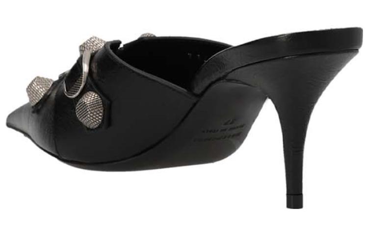 (WMNS) Balenciaga Cagole 80mm mules 'Black' 714253WAD4E1081