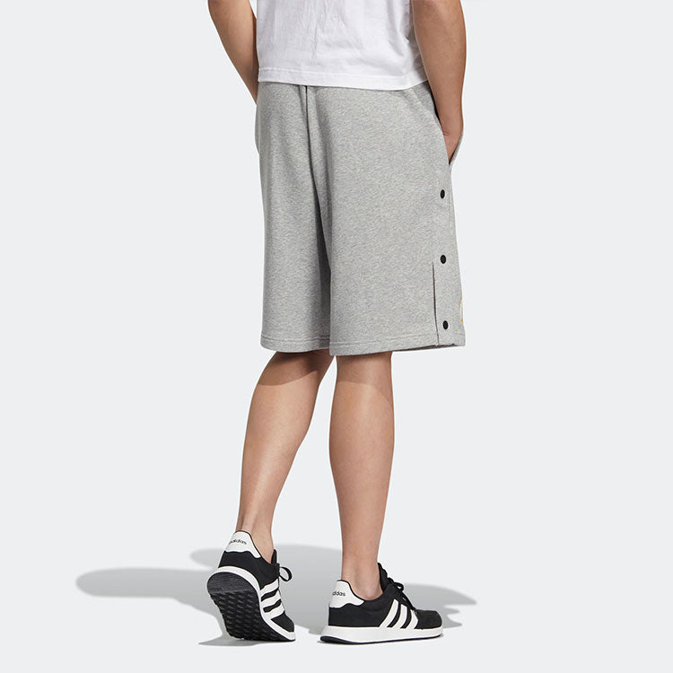 Men's adidas neo Alphabet Large Logo Printing Sports Shorts Medium Hemp Grey HN0003