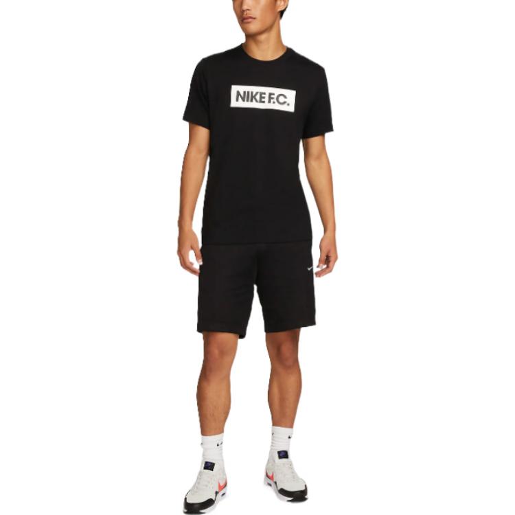 Men's Nike Small Cube Alphabet Round Neck Short Sleeve Black T-Shirt DR7732-010