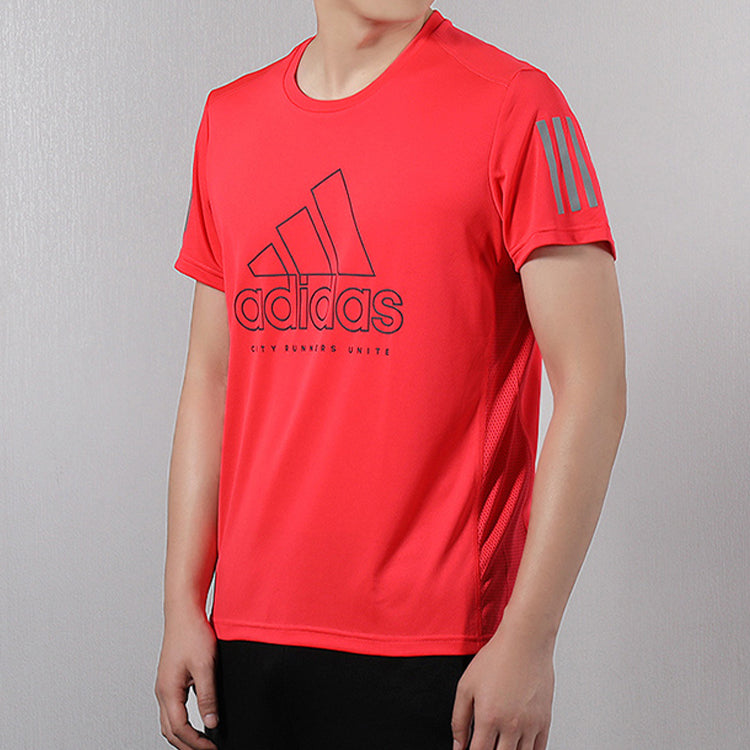 Men's adidas Running Sports Short Sleeve Red T-Shirt DQ2572