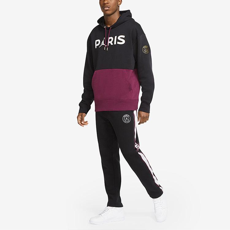Air Jordan PSG Paris Saint-Germain Fleece Pullover Hoodie 'Bordeaux' CK9773-010