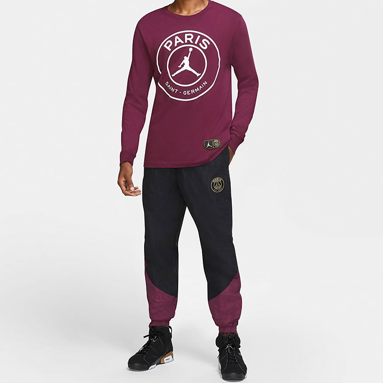 Air Jordan Paris Saint-Germain Colorblock Training Bundle Feet Sports Pants Black CZ3768-010