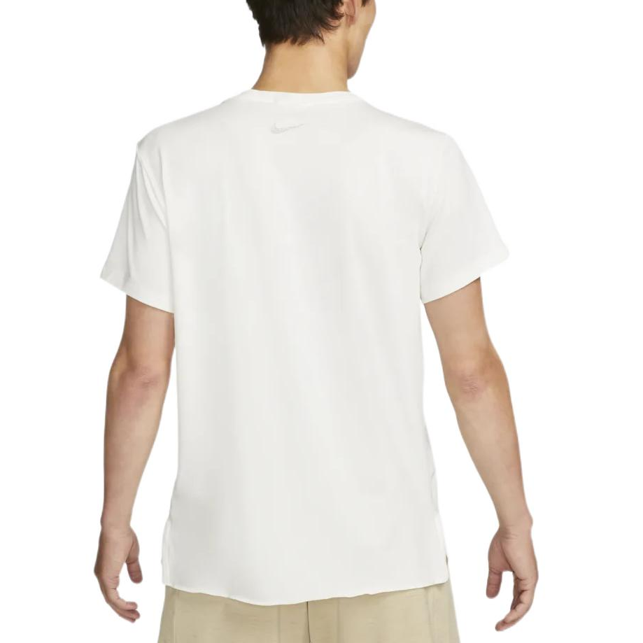 Men's Nike Yoga Dri-FIT Moisture Conduction Quick Dry Solid Color Round Neck Short Sleeve Light Grey T-Shirt DM7826-133