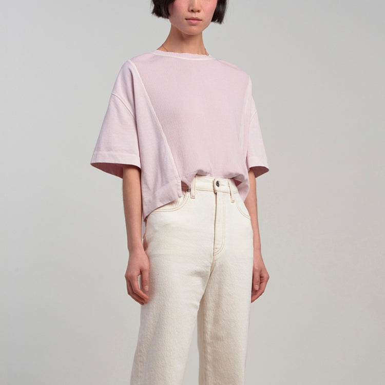 Levis Midnight Blue Series Loose Dropped Shoulder Sleeves Round Neck Short Sleeve Pink T-Shirt 18925-0000