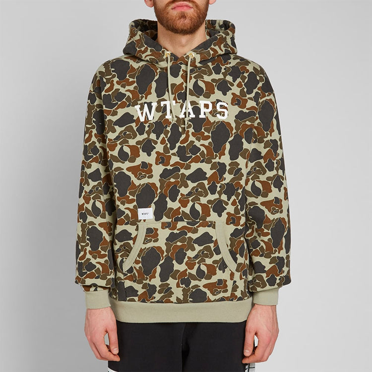 WTAPS Design Hooded College Sweatshirt Camou Men 182ATDT-CSM04S
