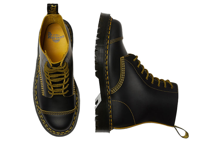 (WMNS) Dr. Martens 1460 Pascal Bex Double Stitch 'Black Yellow' 25946032