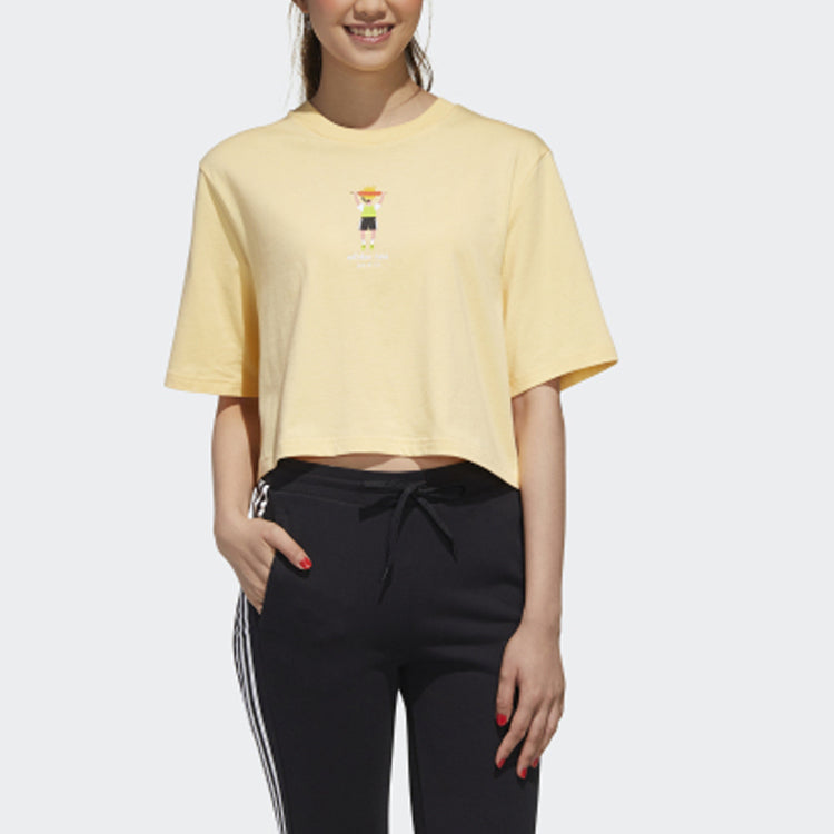 (WMNS) adidas neo Casual Sports Short Sleeve Orange Yellow GP5802
