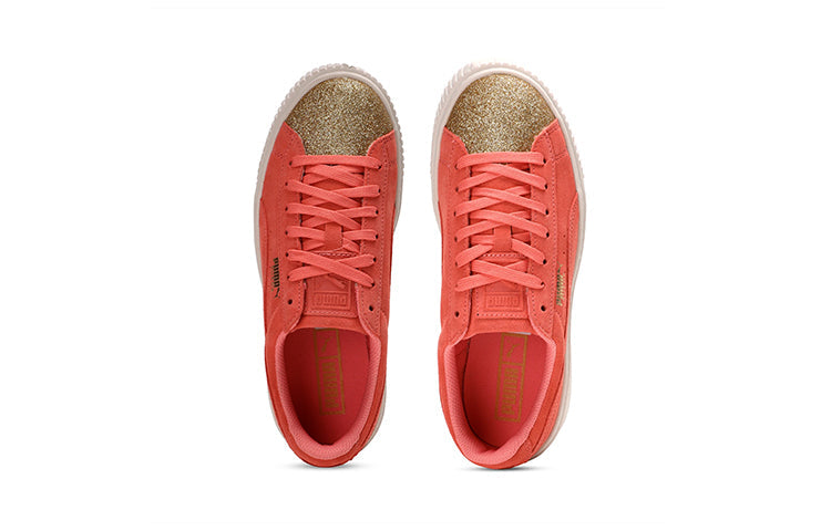 PUMA Suede Platform Glam Jr Pink/Gold 364921-05