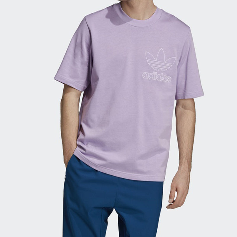 adidas originals Round Neck Pullover Short Sleeve Purple DV1561