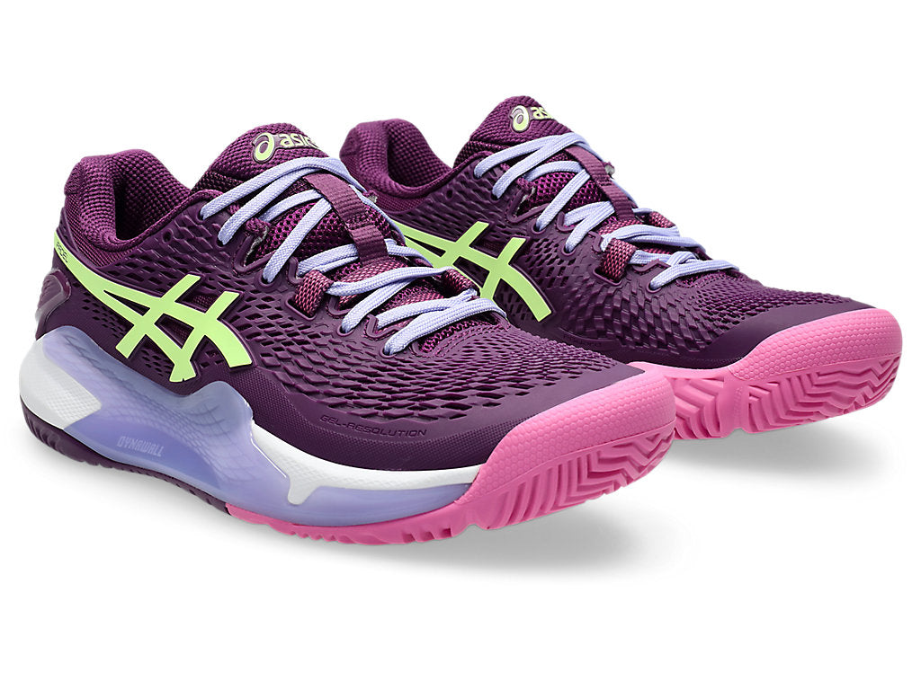 (WMNS) ASICS Gel-Resolution 9 Padel 'Deep Mauve Lime Green' 1042A245-500