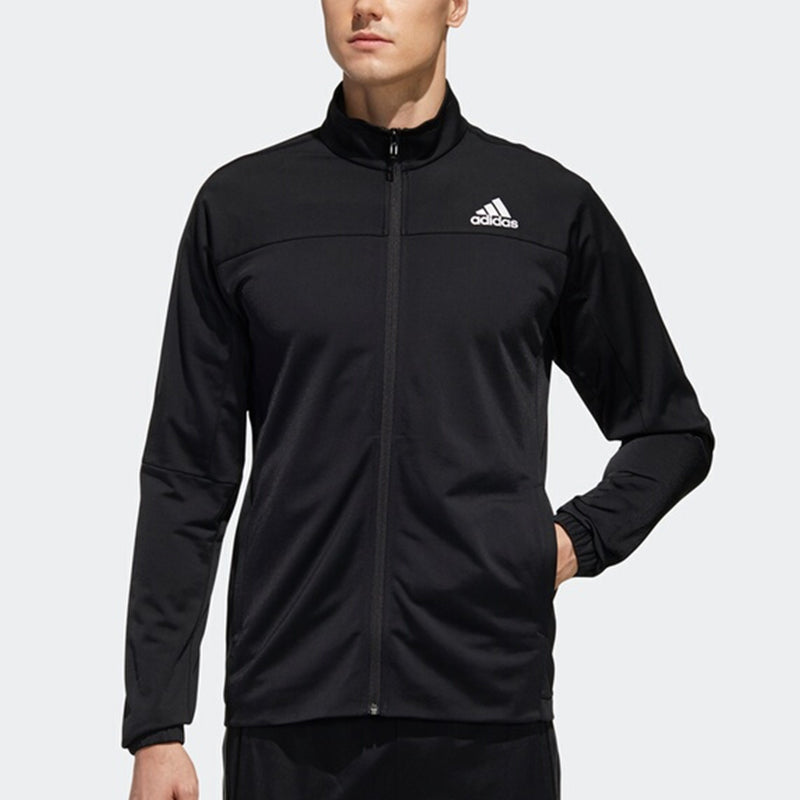 adidas 3s Knit Jkt Tennis Sports Stand Collar Jacket Black FS3771