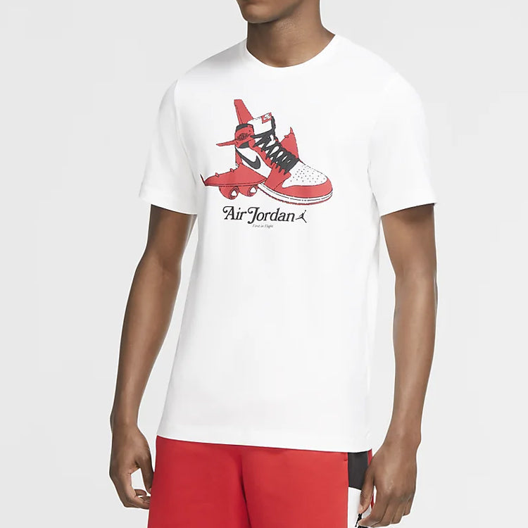 Air Jordan Chicago White Red Basketball Printing Short Sleeve CN3597-100