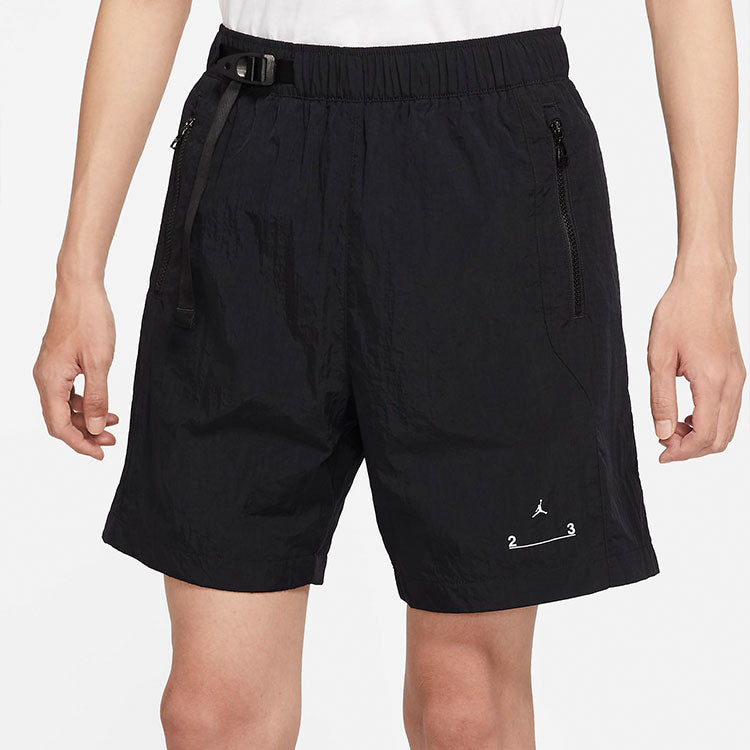 Air Jordan Solid Color Logo Woven Casual Shorts Black DQ7876-010