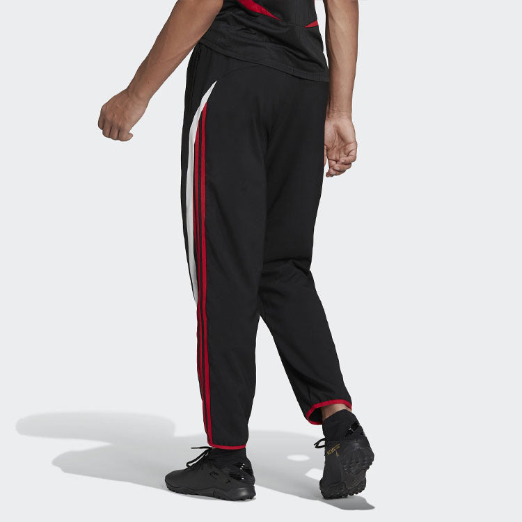 Men's adidas Contrasting Colors Vertical Stripes Logo Casual Sports Pants/Trousers/Joggers Black H64068