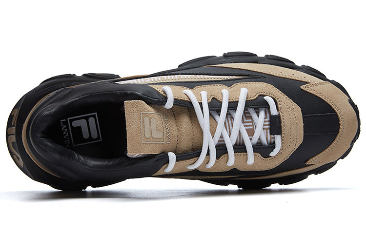 Lanvin x FILA Low-Top Running Shoes Black/Yellow F12M144145FBN