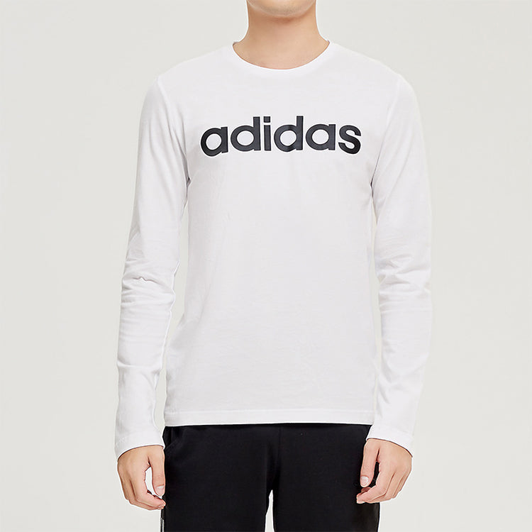adidas neo M CE LNR LS logo Printing Round Neck Long Sleeves White EI4722