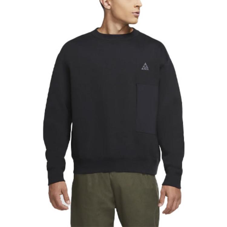 Nike Acg Casual Sports Fleece Round Neck Pullover Long Sleeves Black CV0683-010