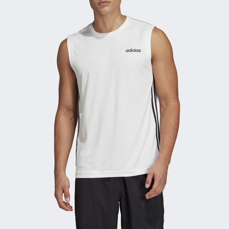 Men's adidas D2M SL 3S Training White Vest DU1249