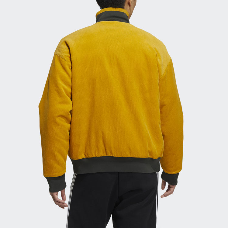 adidas M Corduroy Jkt Embroidered Logo Stay Warm Sports Jacket Yellow HD0361