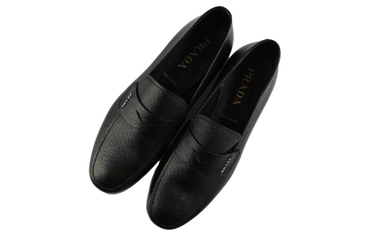 (WMNS) PRADA Saffiano Penny Loafers 'Black' 2DB178_053_F0002
