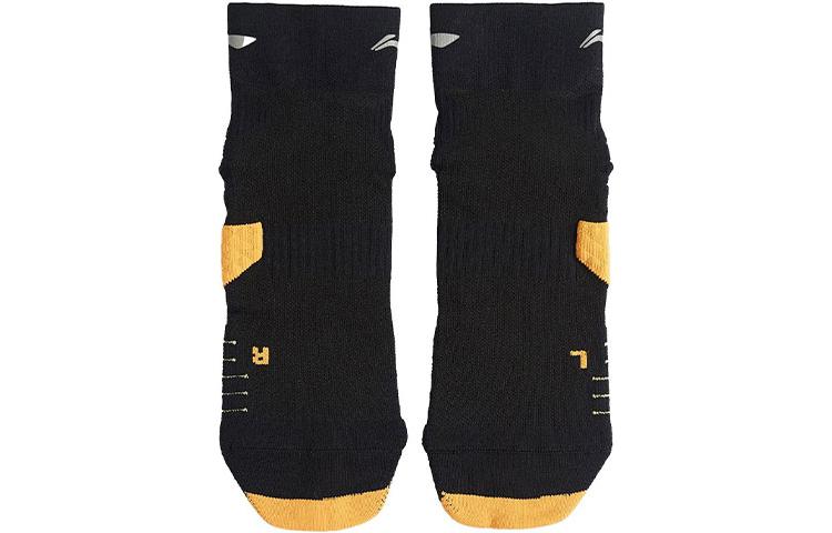 Li-Ning Mid Cut Socks 'Black Yellow' AWSS237-1