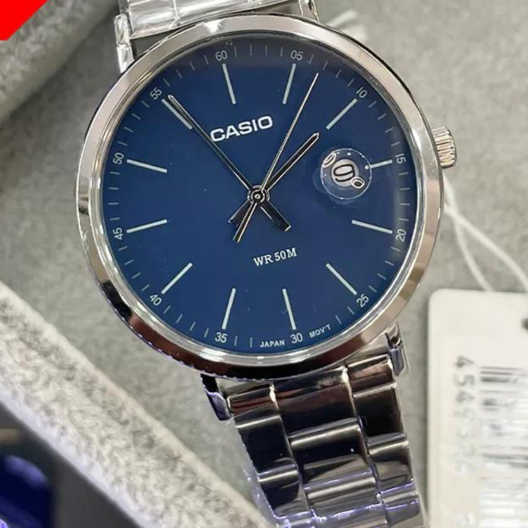 CASIO Male DRESS Japan / South Korea Fashion Sports Blue Analog MTP-E175D-2EVDF