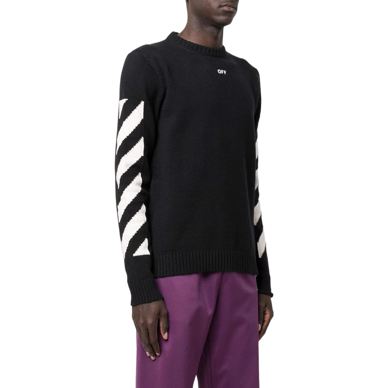 Off-White FW22 Round Pullover 'Black White' OMHE023C99KNI0011001