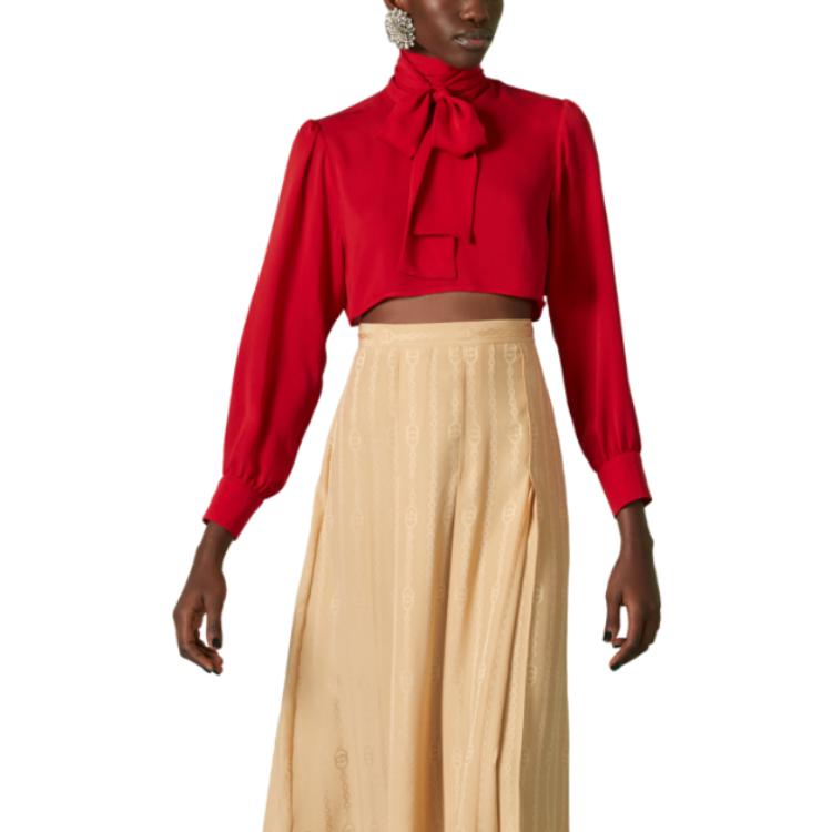 (WMNS) Gucci Silk Satin Georgette Shirt 'Red' 751255-ZHS18-6544