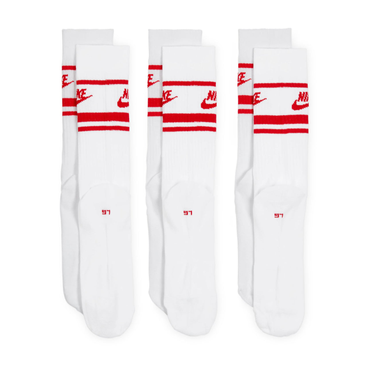 Nike Sportswear Dri-FIT Everyday Essential Crew Socks 'White Red' DX5089-102