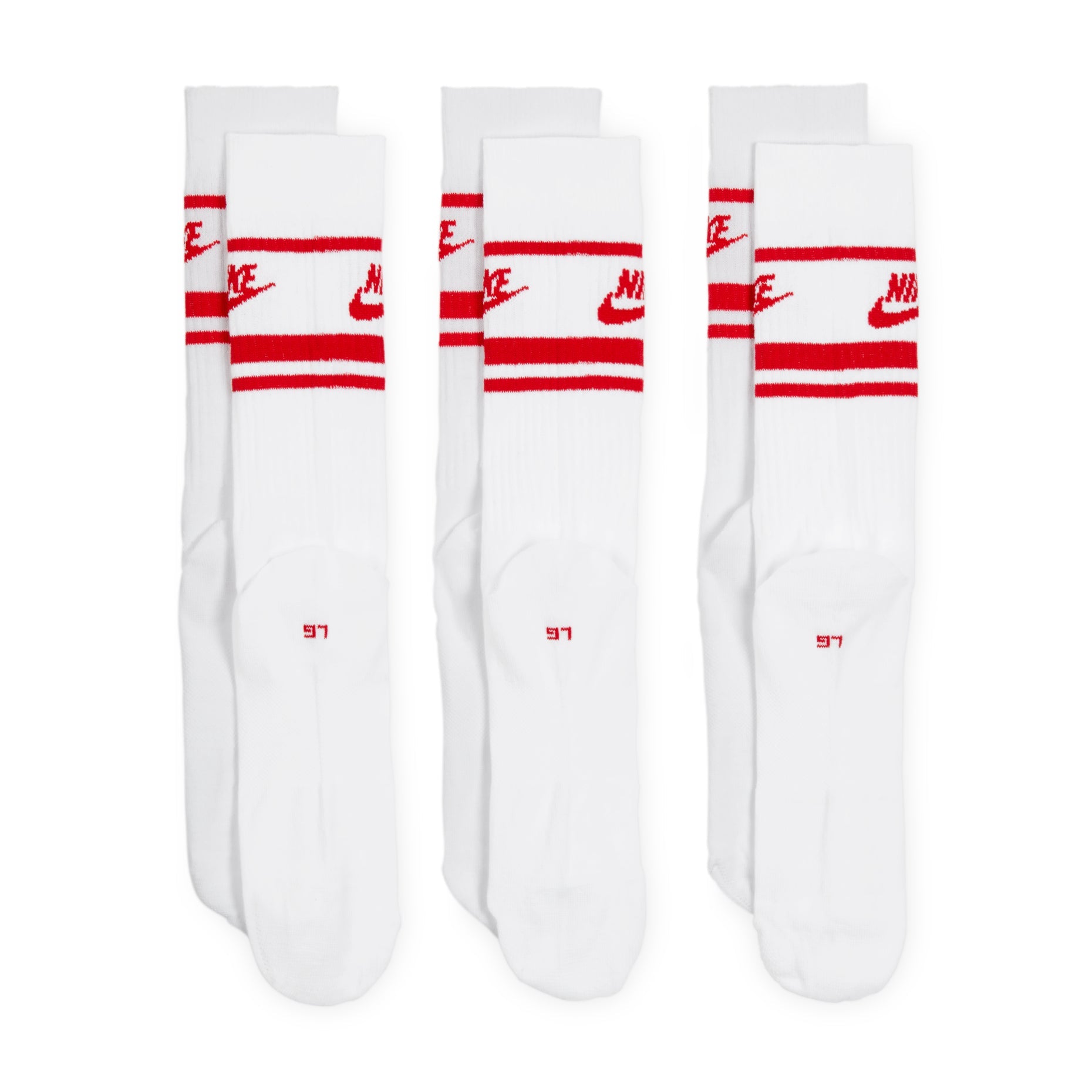 Nike Sportswear Dri-FIT Everyday Essential Crew Socks 'White Red' DX5089-102