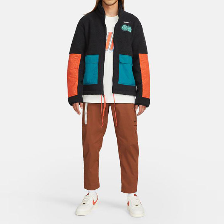Nike CNY Chinese New Year's Edition Contrast Color Stitching Loose logo Sports Stand Collar Jacket Black DQ5061-010