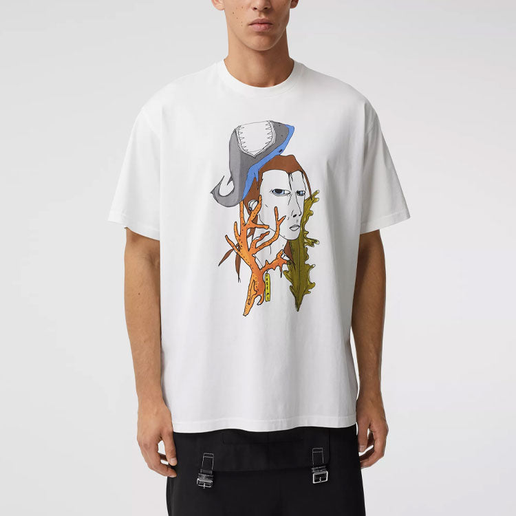 Men's Burberry SS21 Printing Cotton Short Sleeve White 45676291