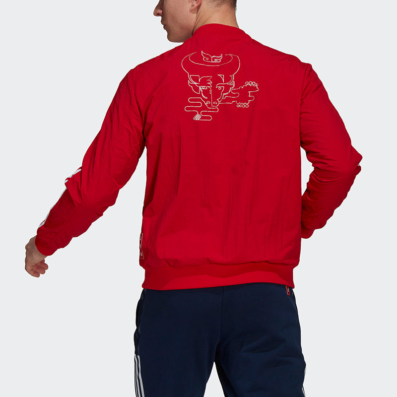 adidas Afc Cny Bomber Series Arsenal Soccer/Football Sports Jacket Red GU6959
