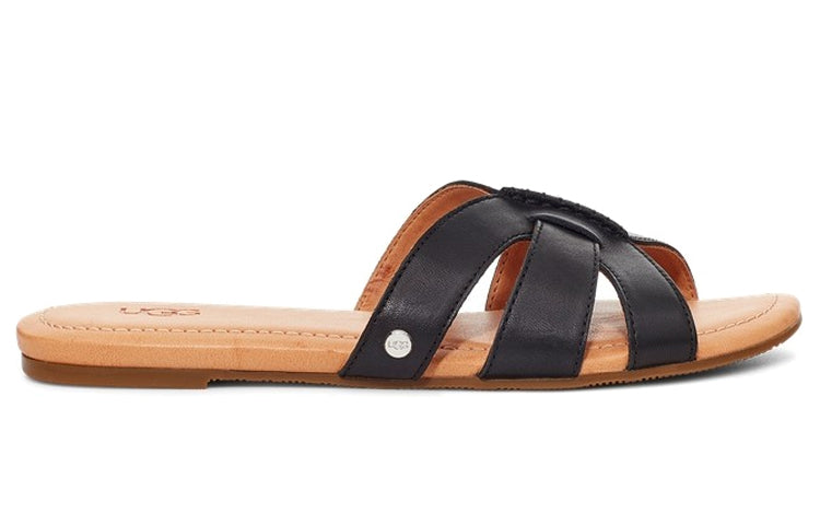 (WMNS) UGG Teague Black Slippers 'Black Brown' 1119750-BLLE
