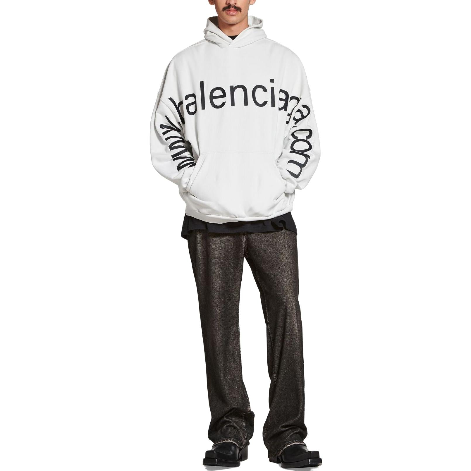 Balenciaga Bal.Com Popover Hoodie 'White' 739024TOVN99081