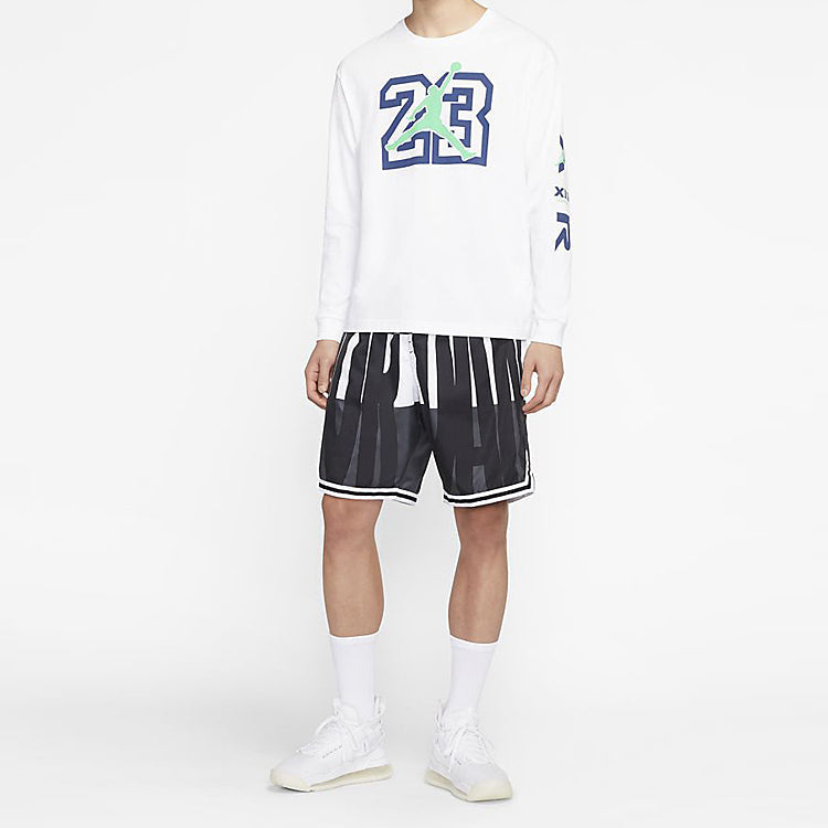 Air Jordan Colorblock Breathable Loose Sports Shorts Black Gray CJ4075-100