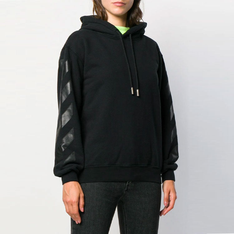 (WMNS) Off-White Hooded Cotton Sweater Black OWBB032E19F300961010