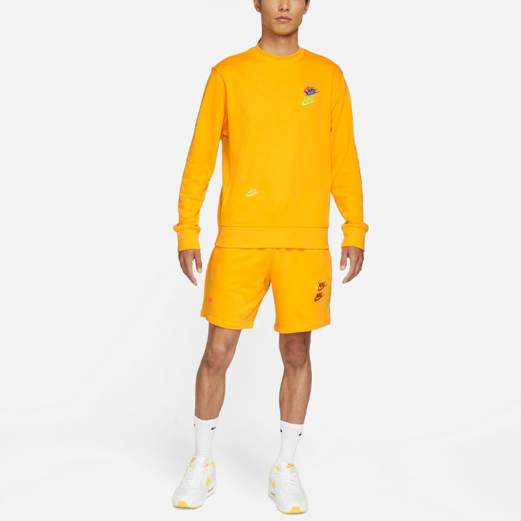 Nike Sportswear Embroidered Pattern Round Neck Pullover 'Yellow' DJ6915-739