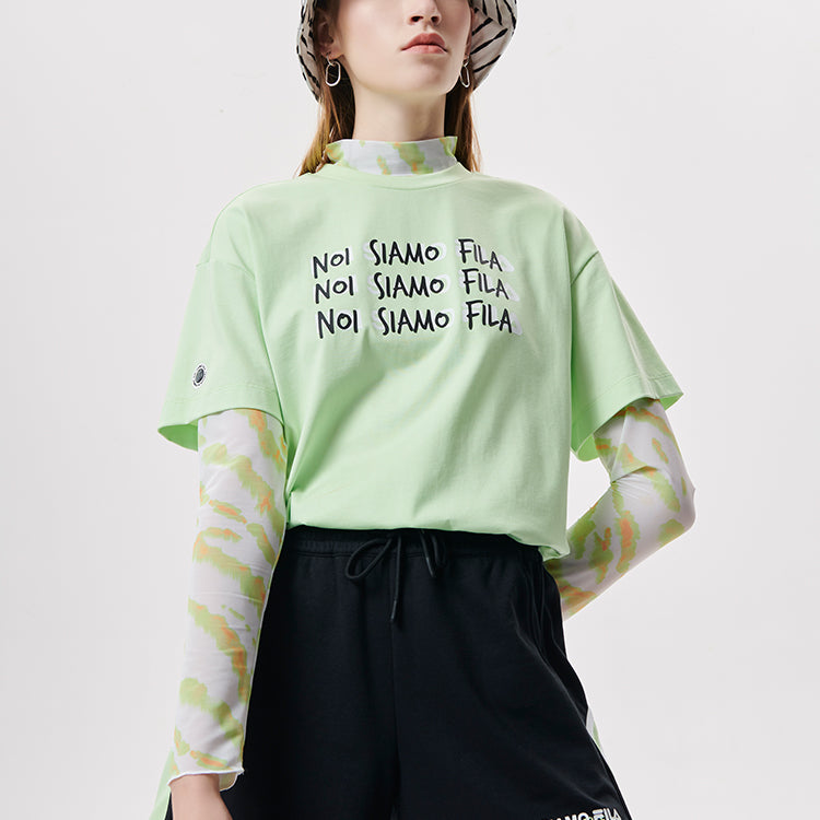 FILA FUSION Alphabet Printing Tie Dye Loose Green T11W131107F-LG