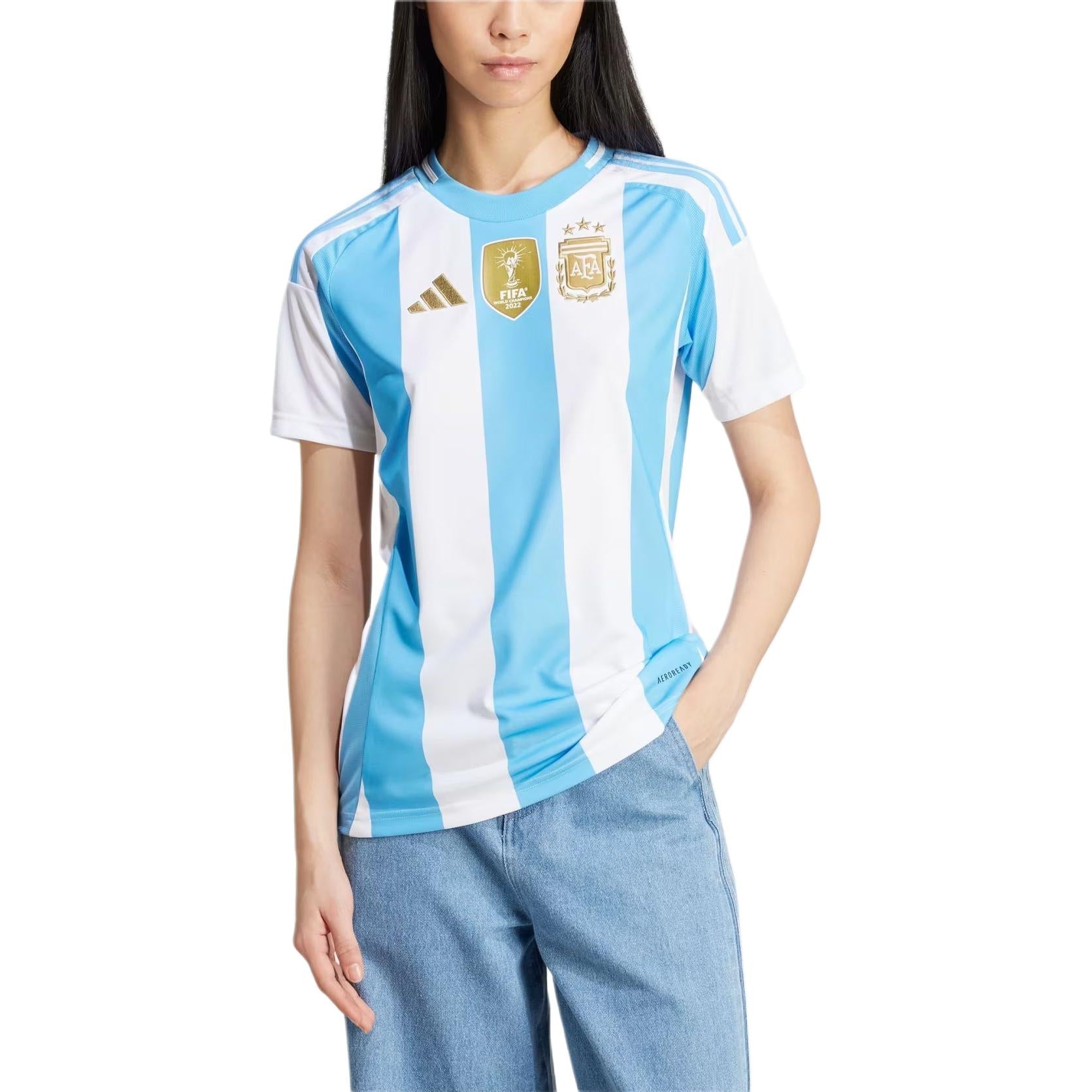 (WMNS) adidas Argentina 24 Home Soccer Jersey Asia Sizing 'White Blue' IP8386
